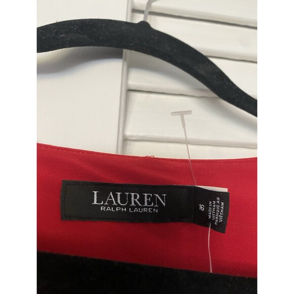 Ralph Lauren Womens Dress 16 Red NWOT V Neck Belt Formal Quiet Lux Wedding Guest - Picture 3 of 6